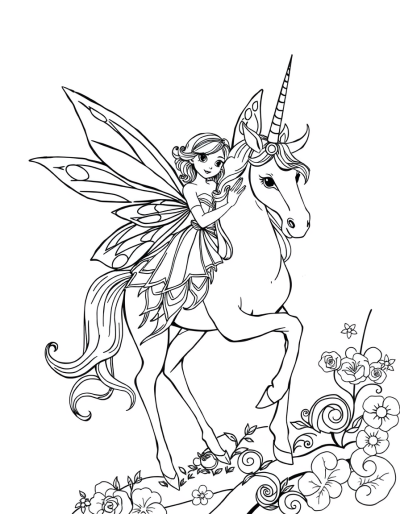 Elegant Fairy With A Unicorn