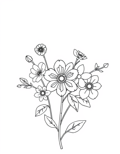 Charming Flower Arrangements To Color