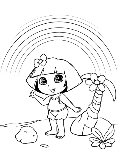 Dora Beach Under A Rainbow