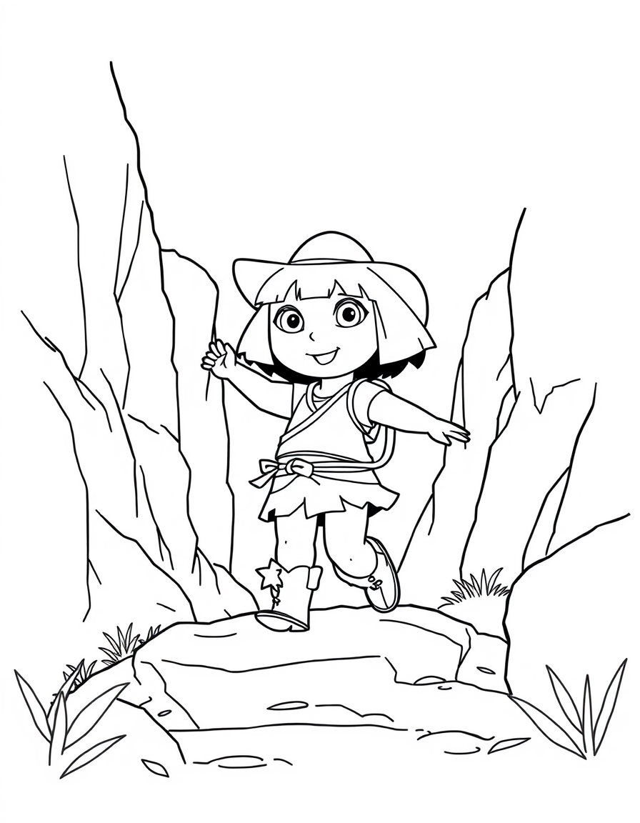 Dora Crosses A Rocky Canyon
