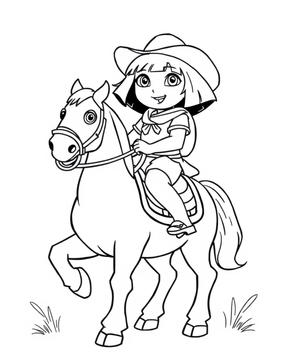 Dora Rides A Horse Bravely