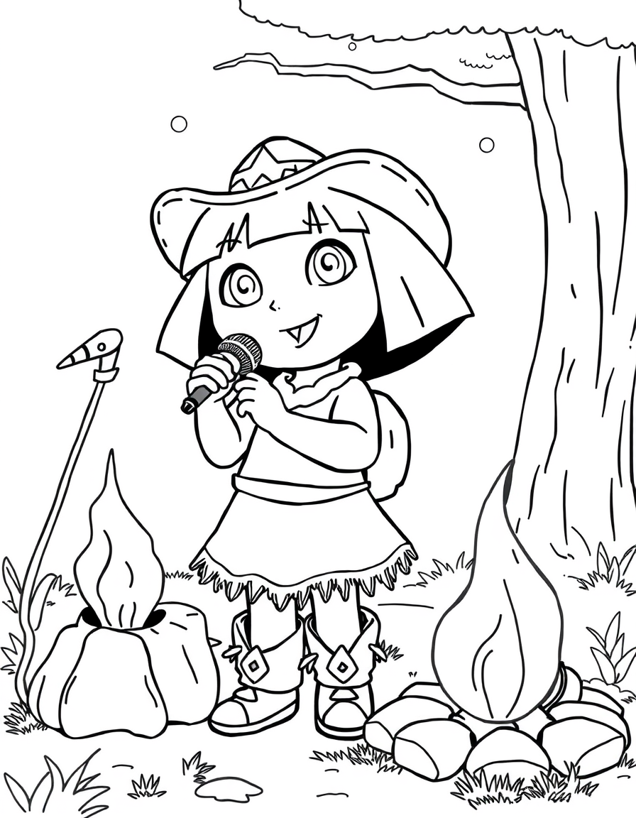 Dora Sings By The Campfire
