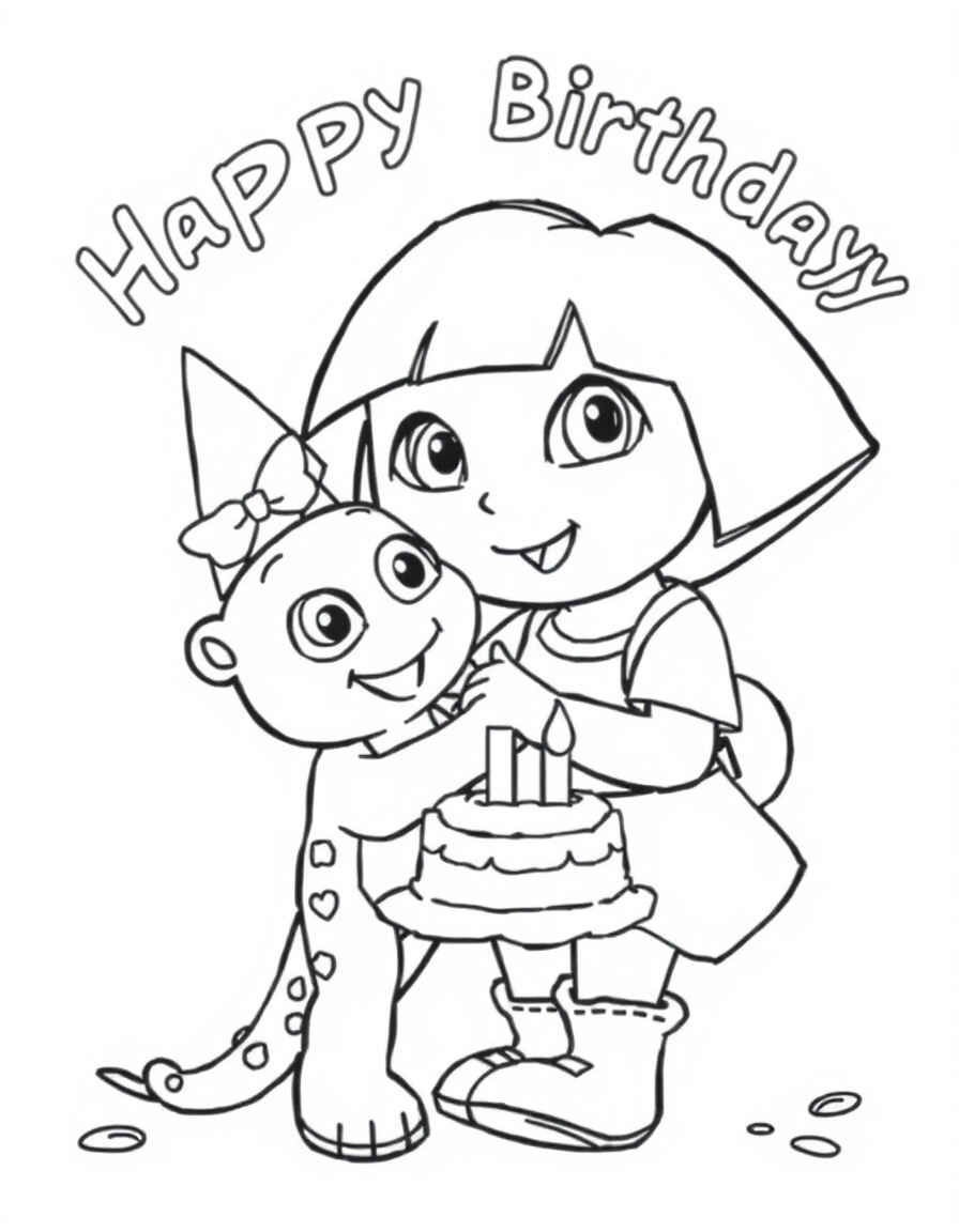 Dora And Boots Celebrating Birthday Together