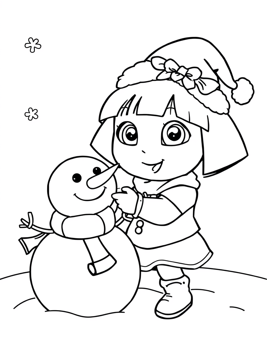 Dora Building A Snowman