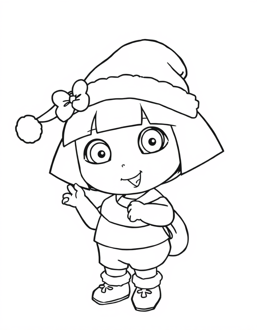Dora Wearing A Santa Hat