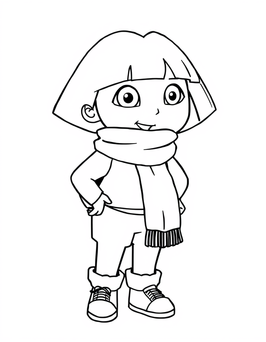 Dora Is Wearing A Scarf