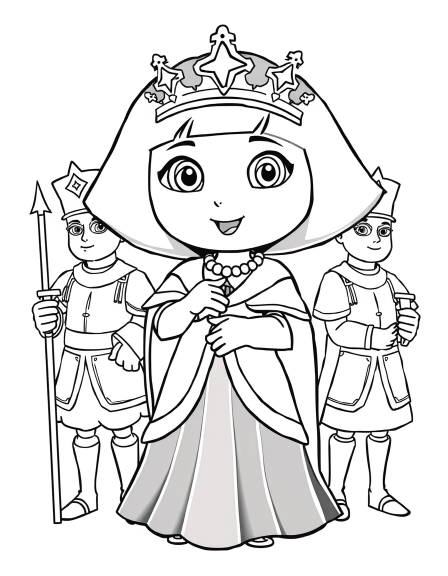 Dora Is Attended By Royal Guards
