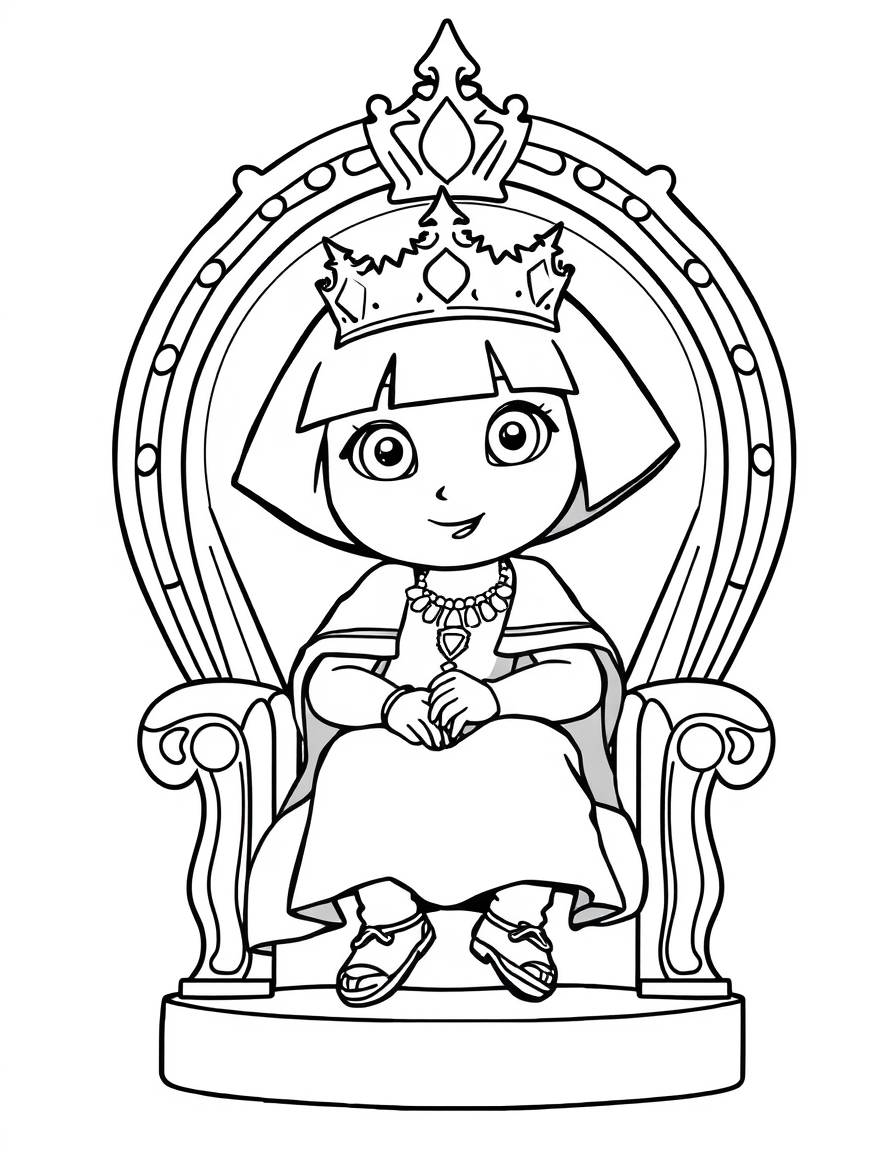 Dora Is Sitting On A Throne