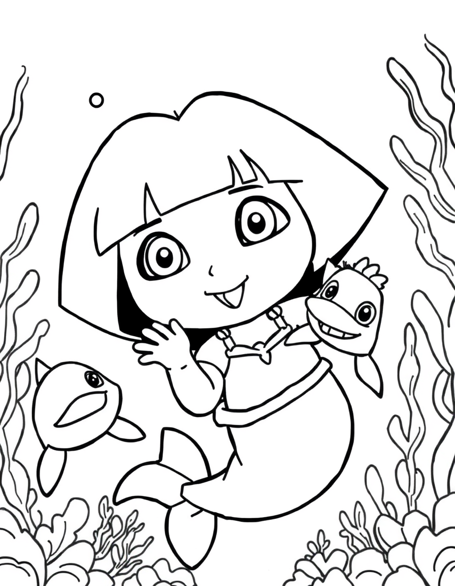 Dora Plays With Dolphins Happily