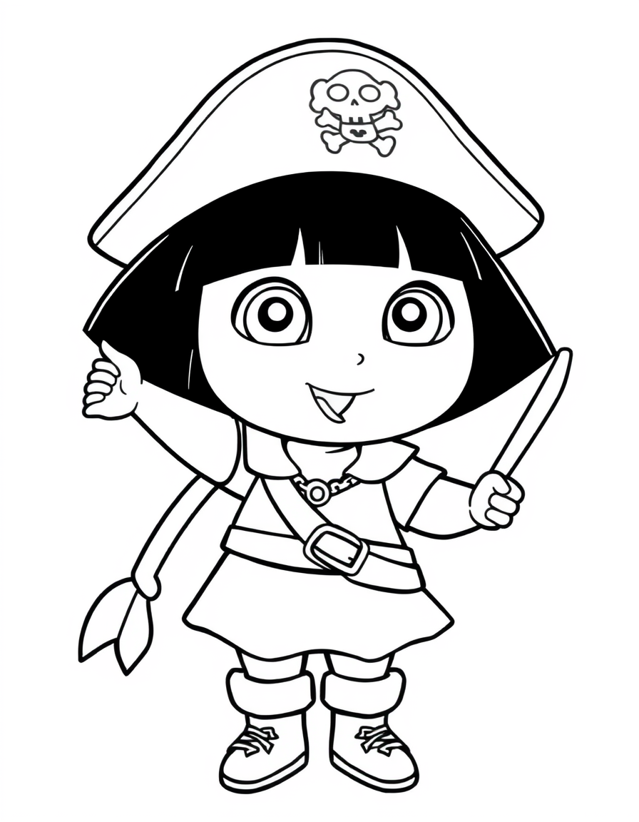 Dora Is Dressed In Pirate Clothes