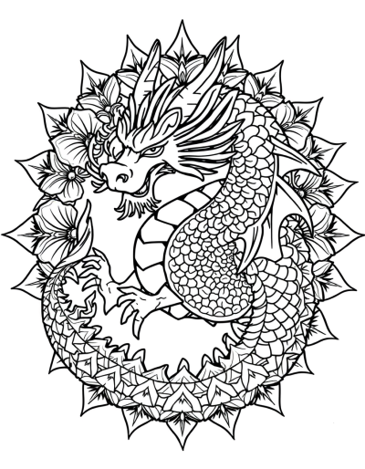 Beautiful Dragon Mandala Design