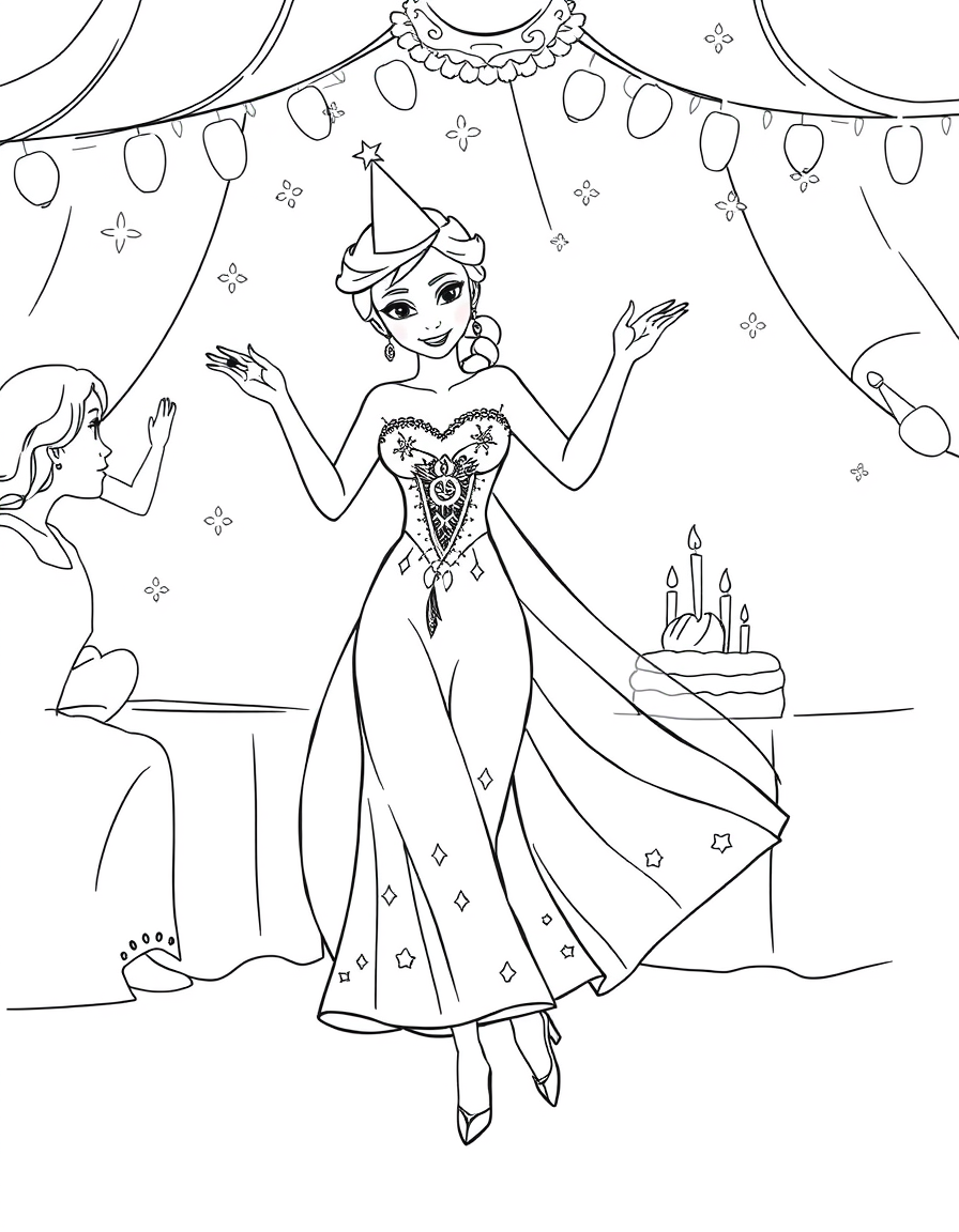 Elsa Dancing At Her Birthday Celebration