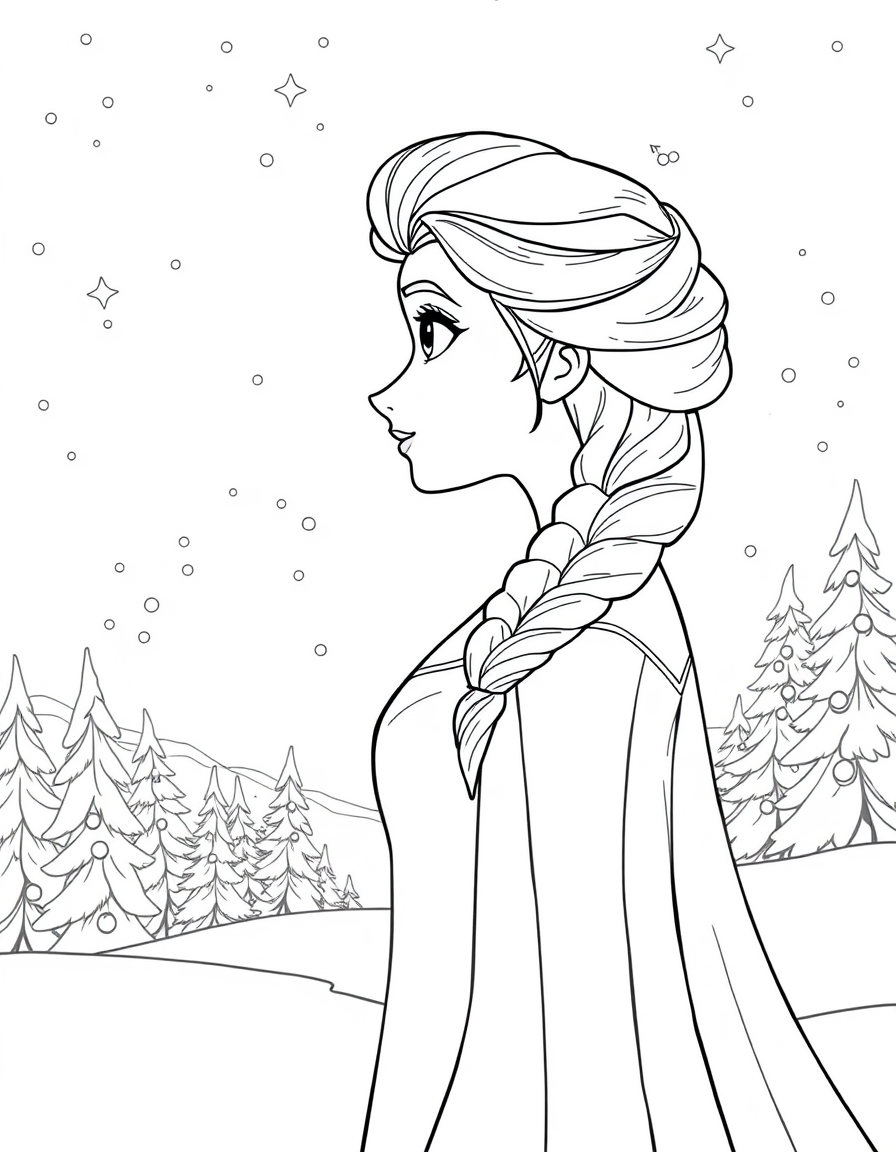 Elsa Admiring Northern Lights