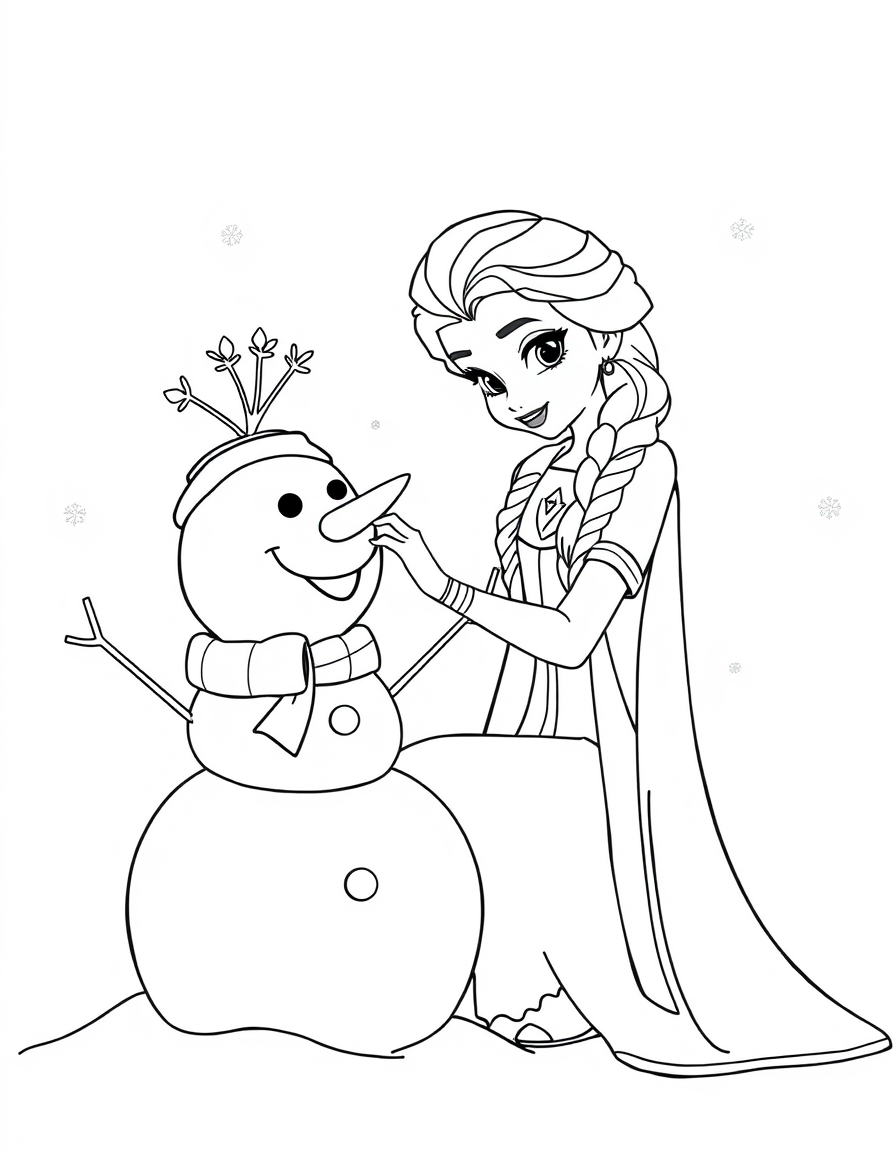 Elsa Building A Snowman