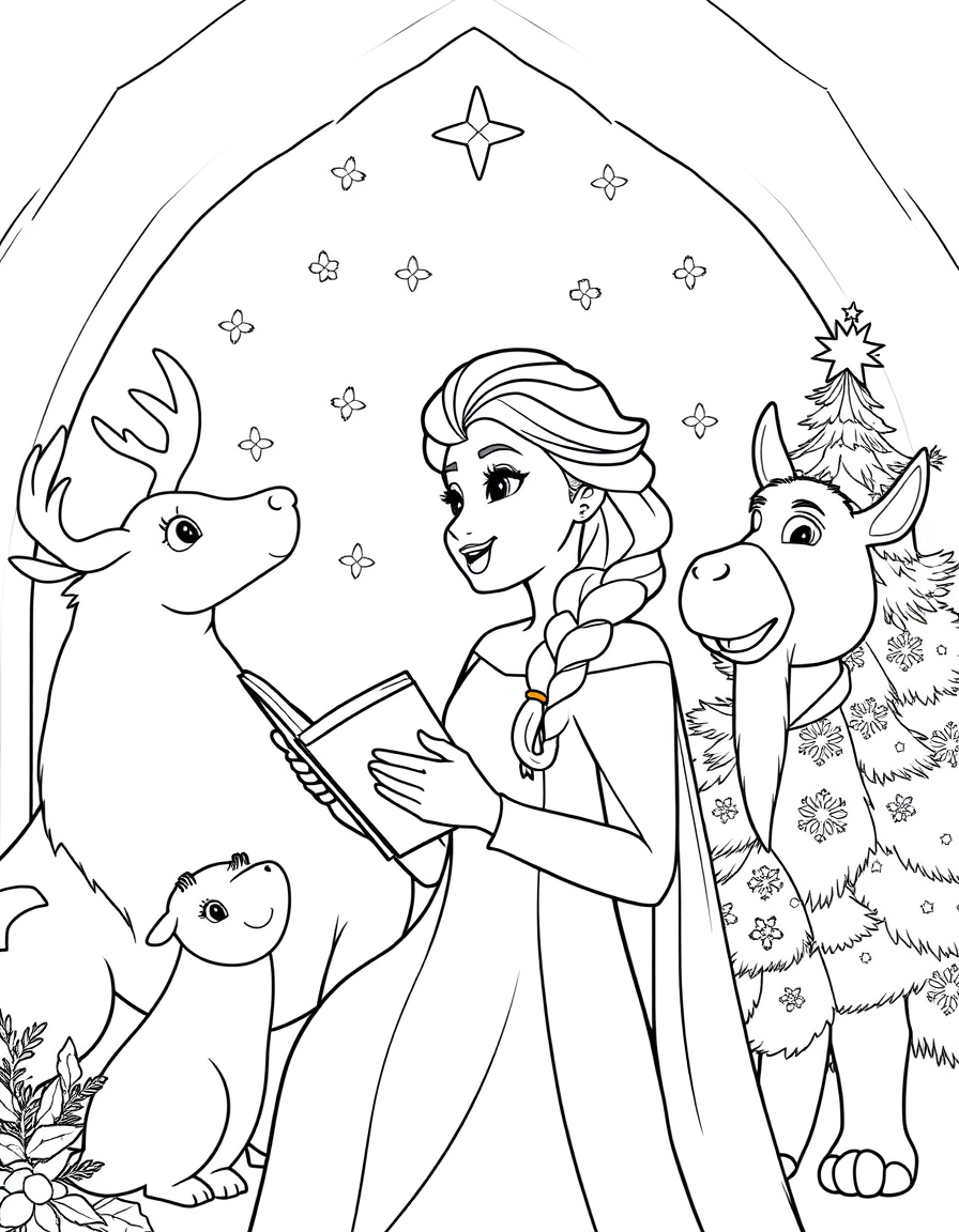 Elsa Singing Carols With Animals