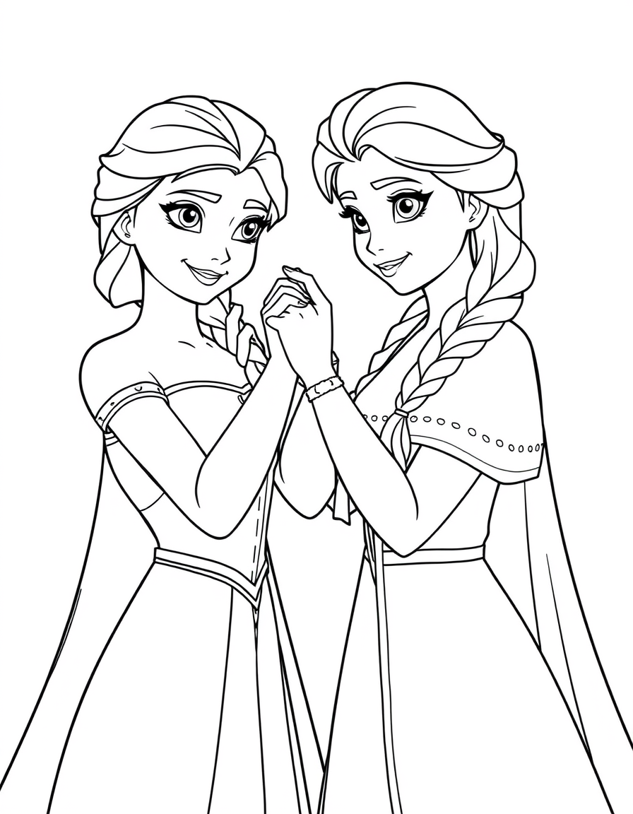 Anna Braiding Elsa'S Hair