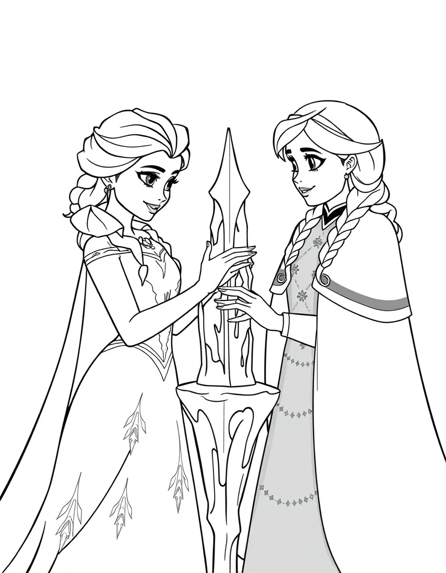 Elsa Creating Ice Sculptures