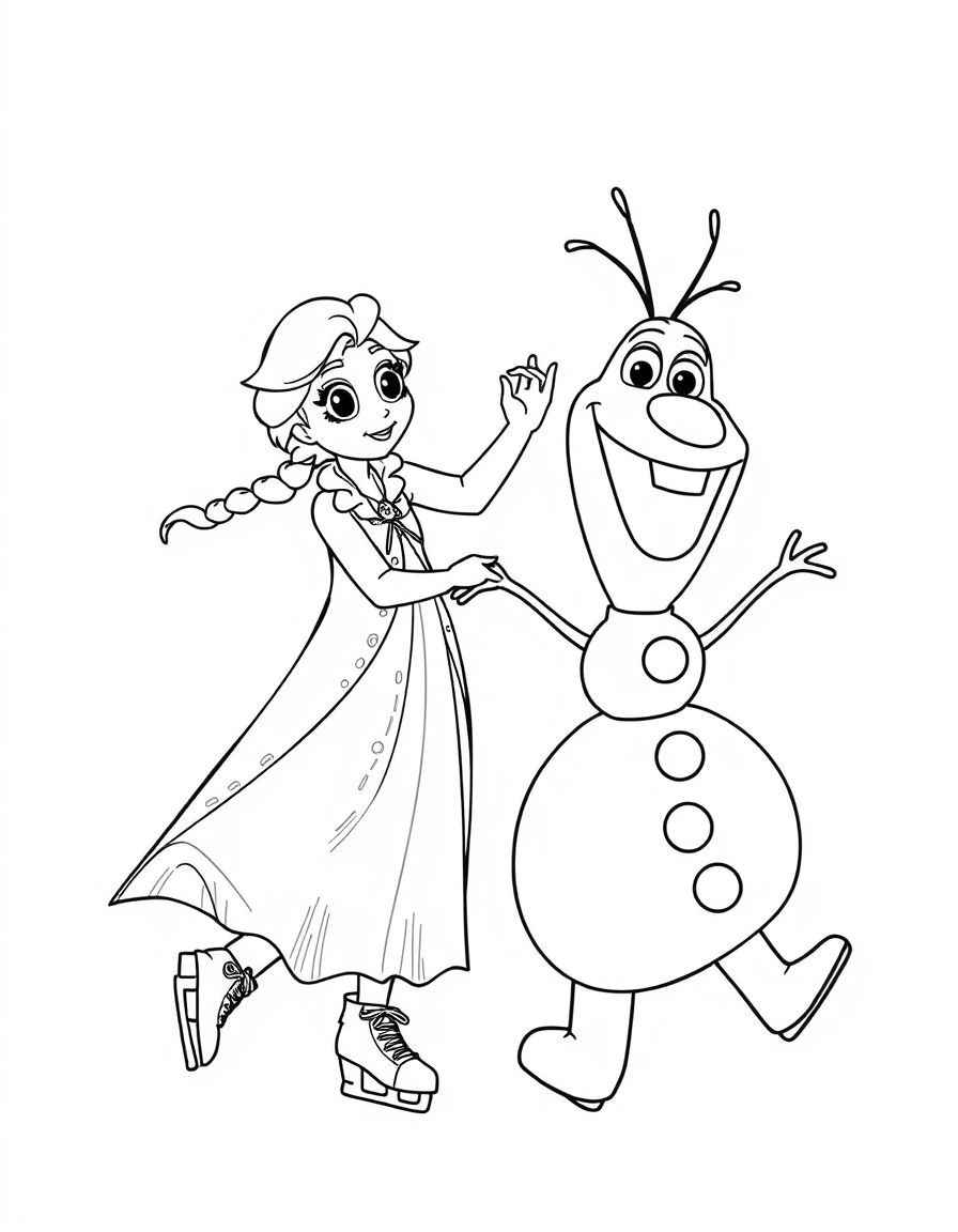 Elsa And Olaf Ice Skating