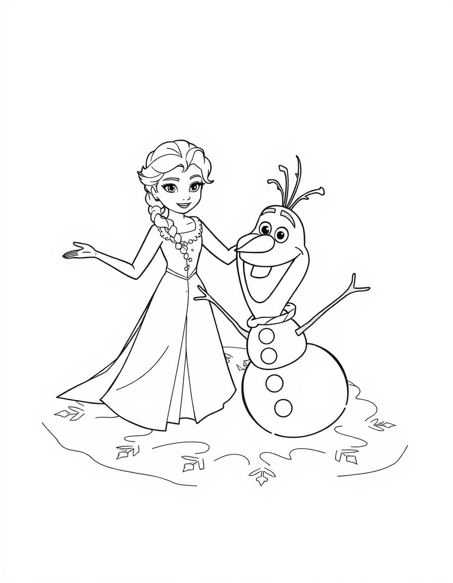 Elsa And Olaf Making Snow Angels