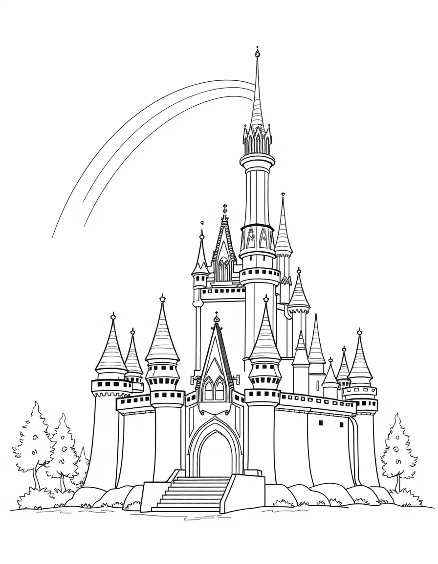 A Rainbow Appearing Over Elsa’S Castle