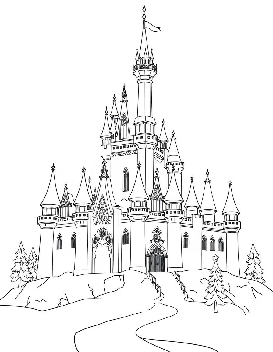 Elsa’S Castle Covered In Snow