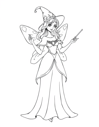 Elegant Fairy Godmother With Wand
