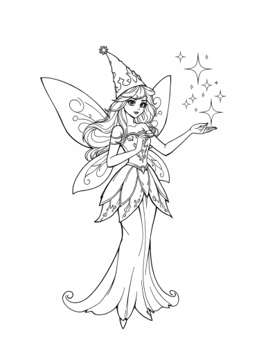 Sparkling Fairy Godmother Granting Wishes