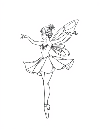 Graceful Fairy Ballet Dancer Pirouetting