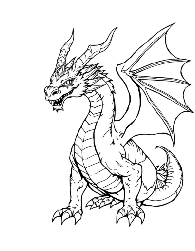 Dragon With Horns Glowing With Power