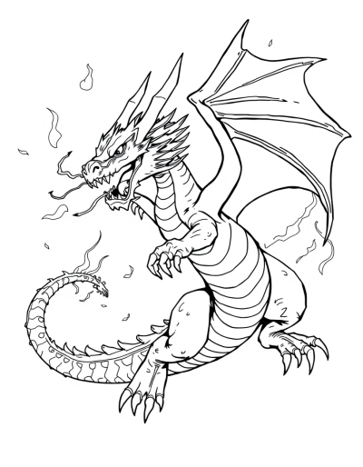 A Fierce Dragon In Flight