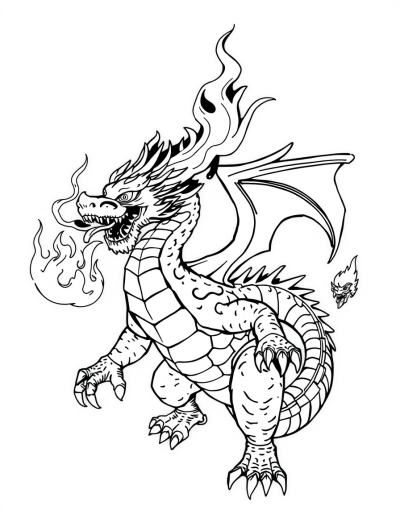 Fire Breathing Dragon Breathing Flames