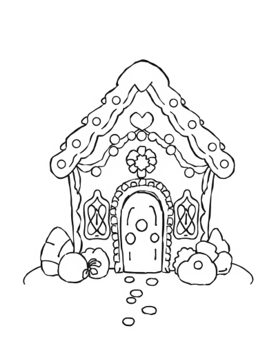 Cute Gingerbread House With Festive Lights