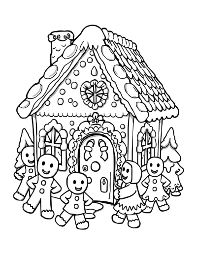 Gingerbread House Surrounded By Gingerbread People