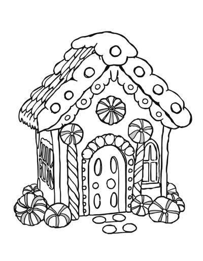 Gingerbread House With Peppermint Accents
