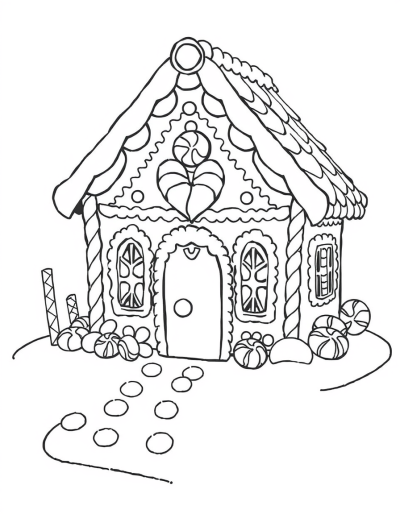 Whimsical Gingerbread House With Candy