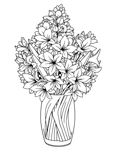 A Vase Of Pure White Hyacinths