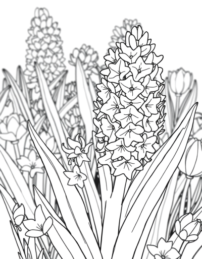 Colorless Hyacinthus Flowers In Spring