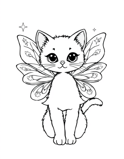 Kitty Fairy With Sparkly Wings