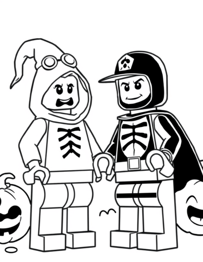 Children In Spooky Lego Costumes