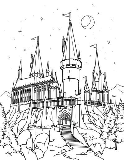 Hogwarts Castle At Night