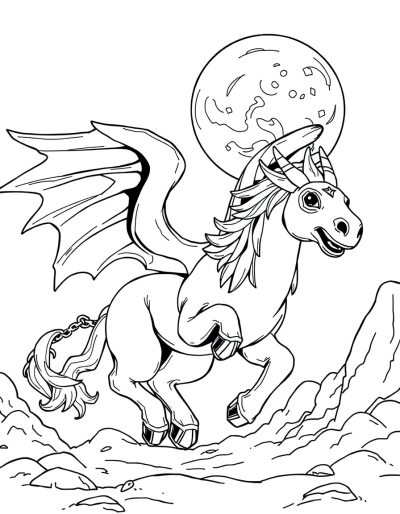 Thestral Flying In Moonlight