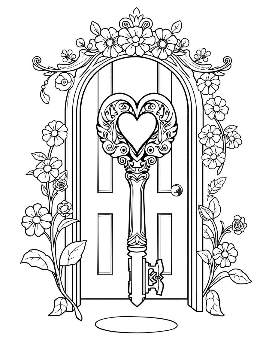 Color The Key To Love'S Door