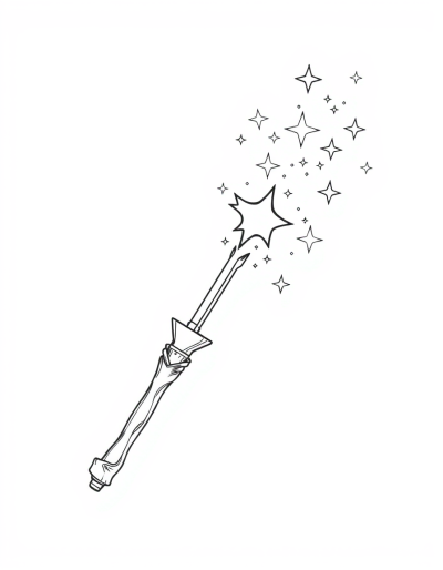 Silver Stars Trail Behind Wand