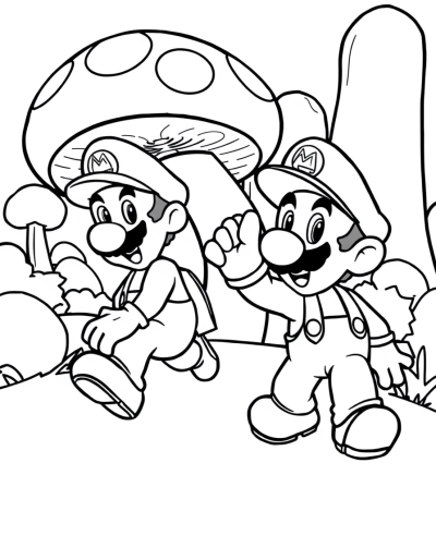 Mario And Luigi Exploring Mushroom Kingdom