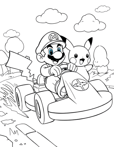 Mario On A Kart Racing Through The Mushroom Kingdom