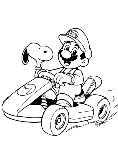 Mario Riding His Red Kart