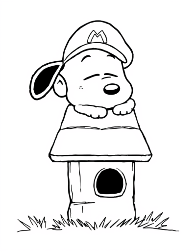 Snoopy Sleeping On Top Of His Doghouse