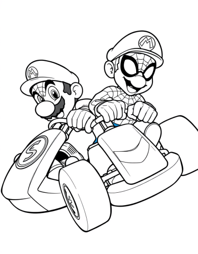 Mario Racing In A Go Kart