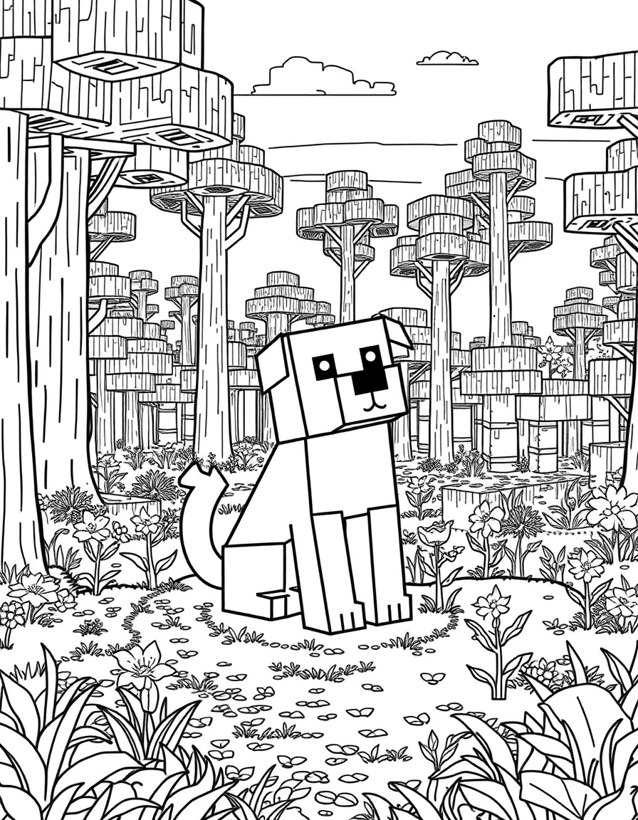 Cute Minecraft Dog Sit