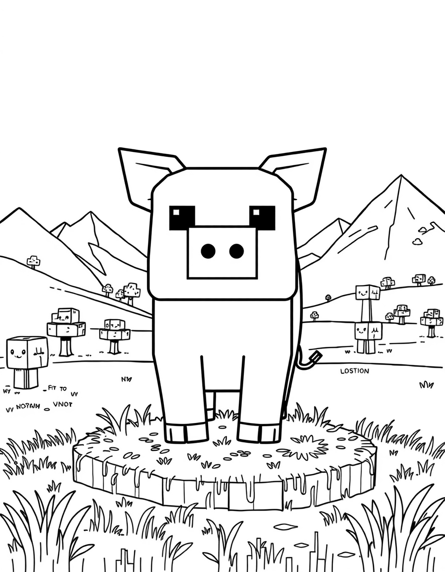 Cute Minecraft Pig Color Page